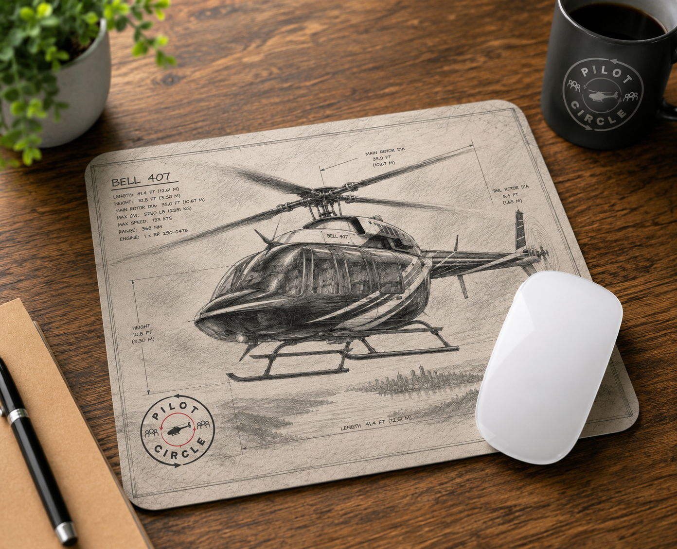 Bell 407 Mouse Pad
