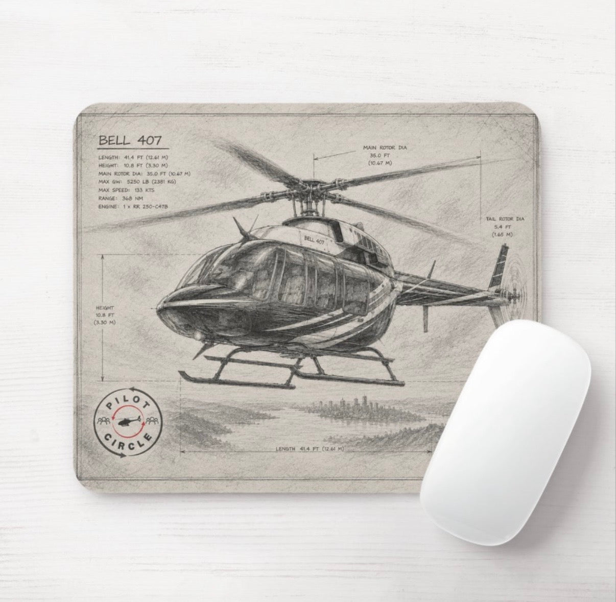 Bell 407 Mouse Pad